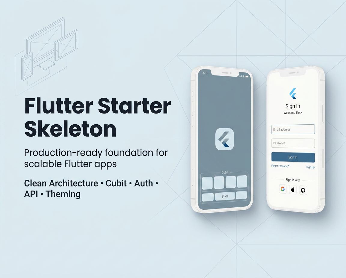 Flutter Starter Skeleton preview