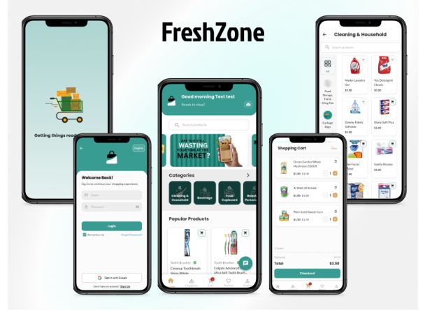 FreshZone — eCommerce App preview