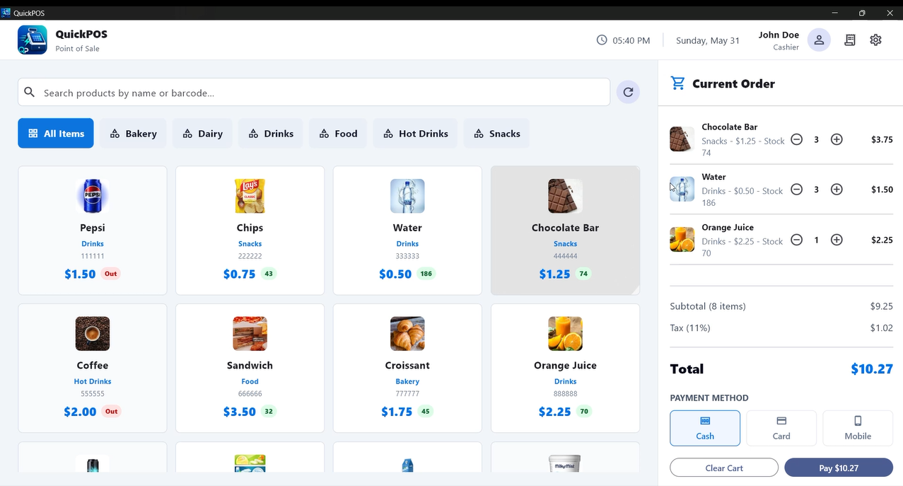 QuickPOS — POS Desktop App preview